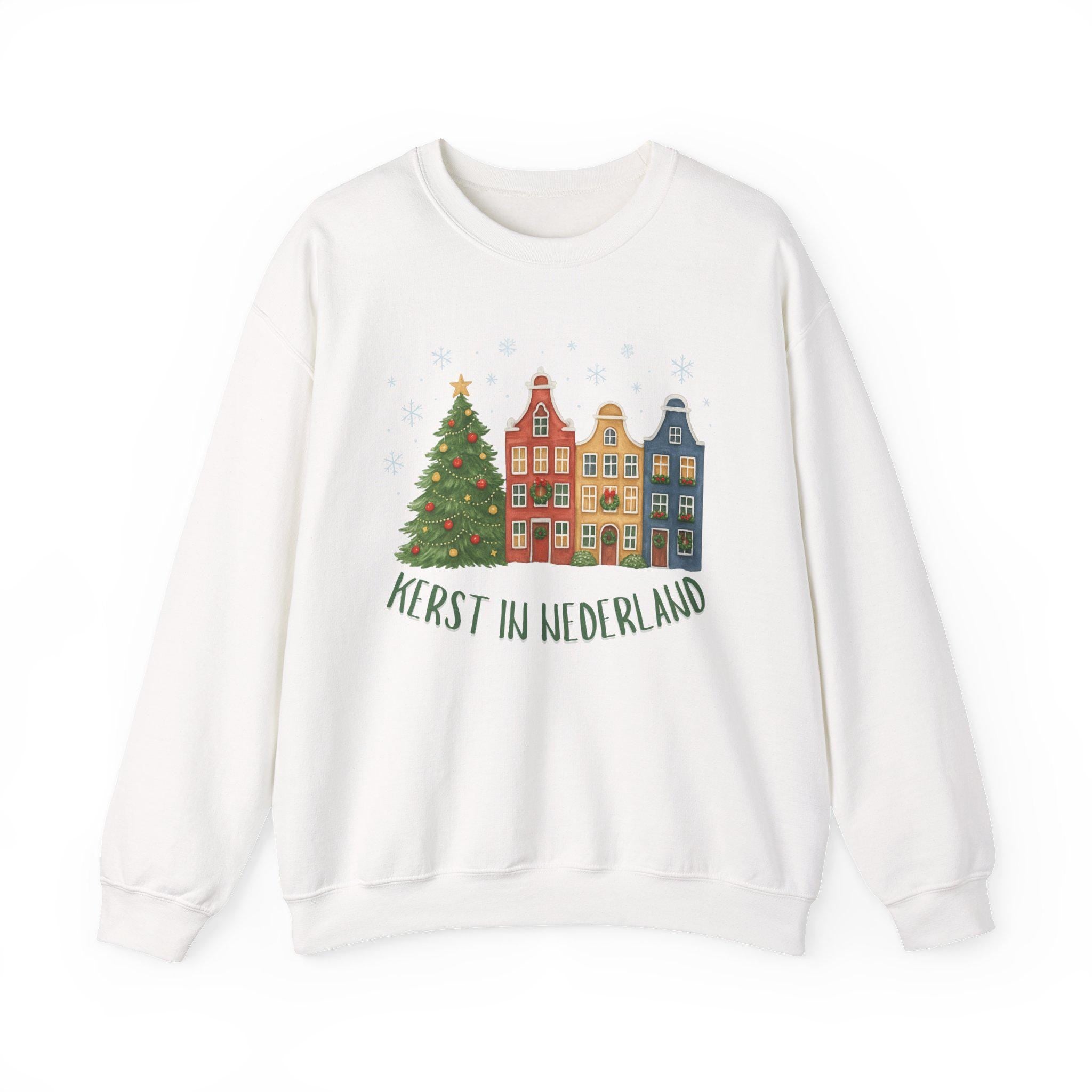 Dutch Christmas Sweatshirt – Amsterdam Winter Holiday Sweater – Netherlands Christmas Jumper – Dutch Canal Houses Pullover – European Holida