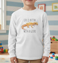 Youth Leopard Gecko Shirt • Kids Reptile Long Sleeve Tee • Gecko Lover Gift • Animal Print Lizard Shirt for Boys & Girls