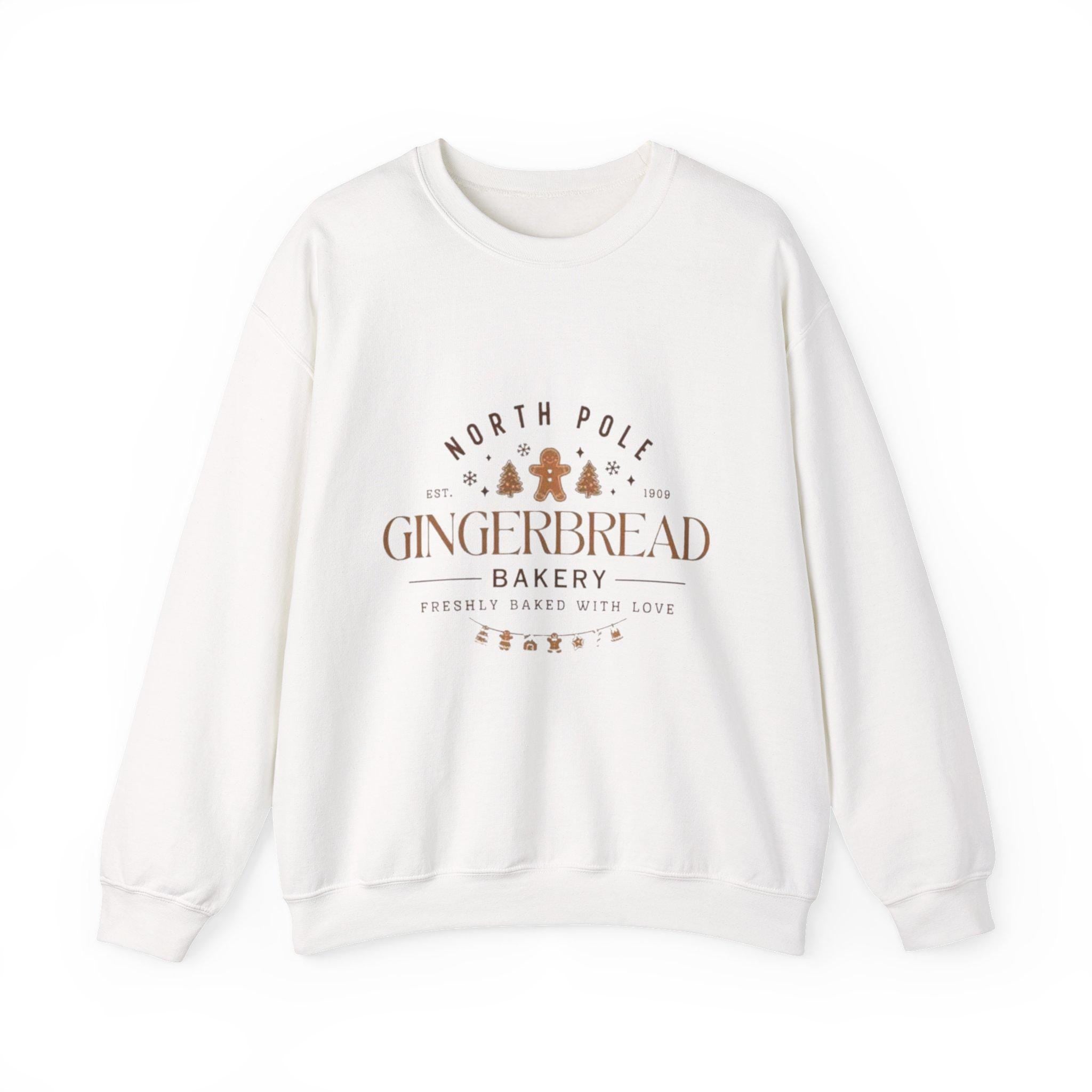 Gingerbread Man Christmas Sweatshirt • North Pole Bakery Crewneck • Cute Cozy Holiday Sweater • Festive Gingerbread Cookie Shirt