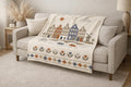 Dutch Canal Houses Blanket | Neutral Amsterdam Decor Throw | Cozy European Home | Netherlands Inspired Gift