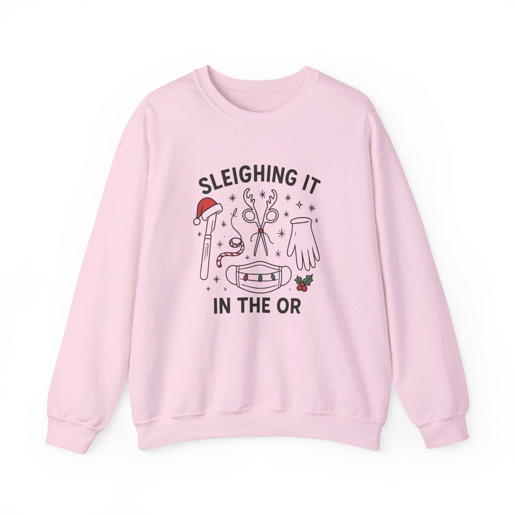 Surgery Christmas Sweatshirt – Sleighing It in the OR Crewneck, Medical Holiday Sweater for Nurses, Techs & Surgeons