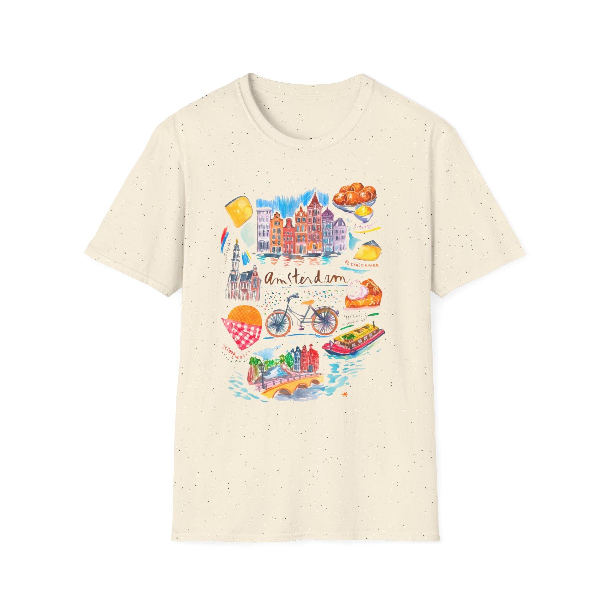 Netherlands Travel Shirt | Amsterdam Aesthetic Tee | Dutch Culture Graphic T-Shirt | Europe Vacation Souvenir | Cute Holland Art Shirt