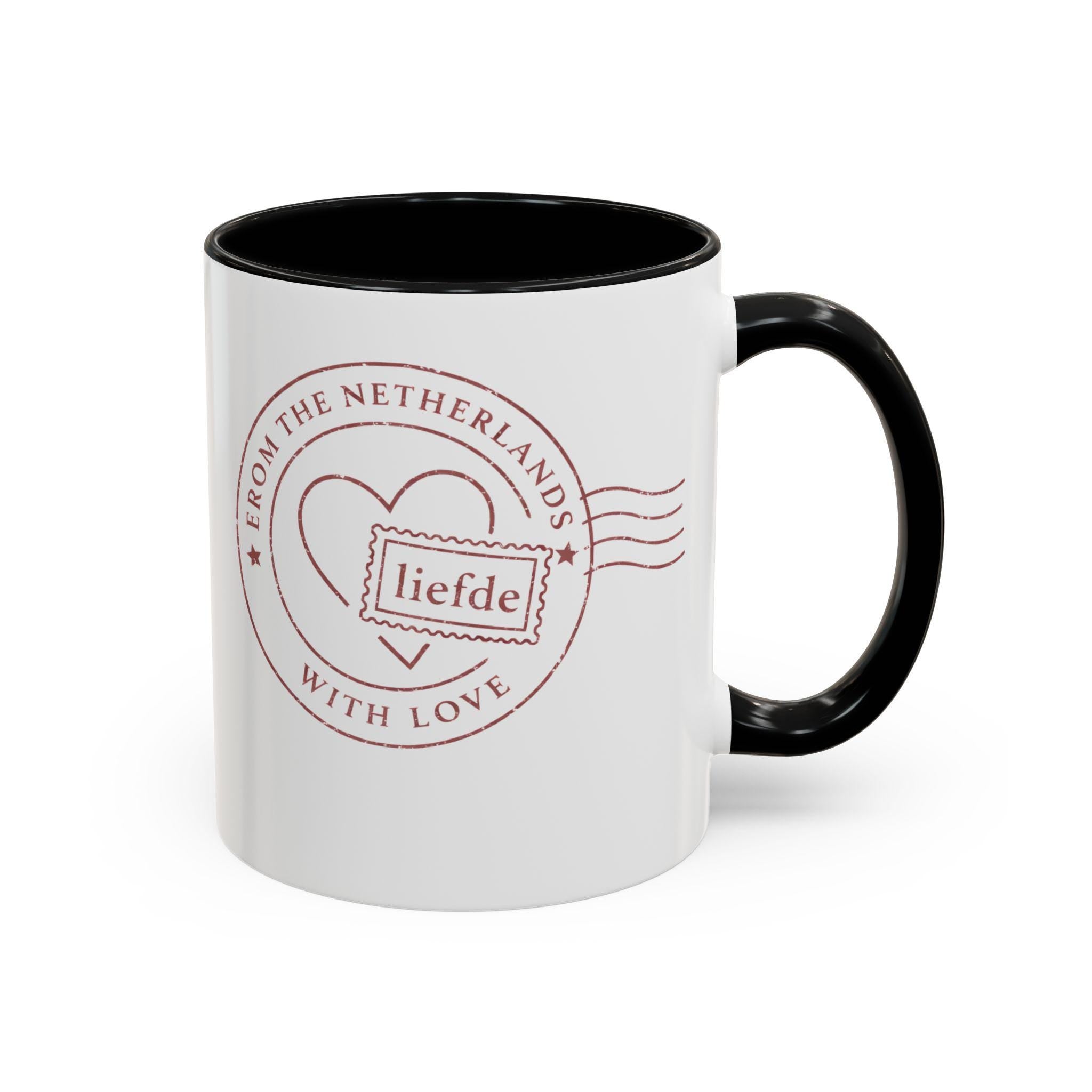 From the Netherlands With Love Mug | Dutch Valentine Coffee Mug | Minimal European Love Gift | Liefde Ceramic Mug