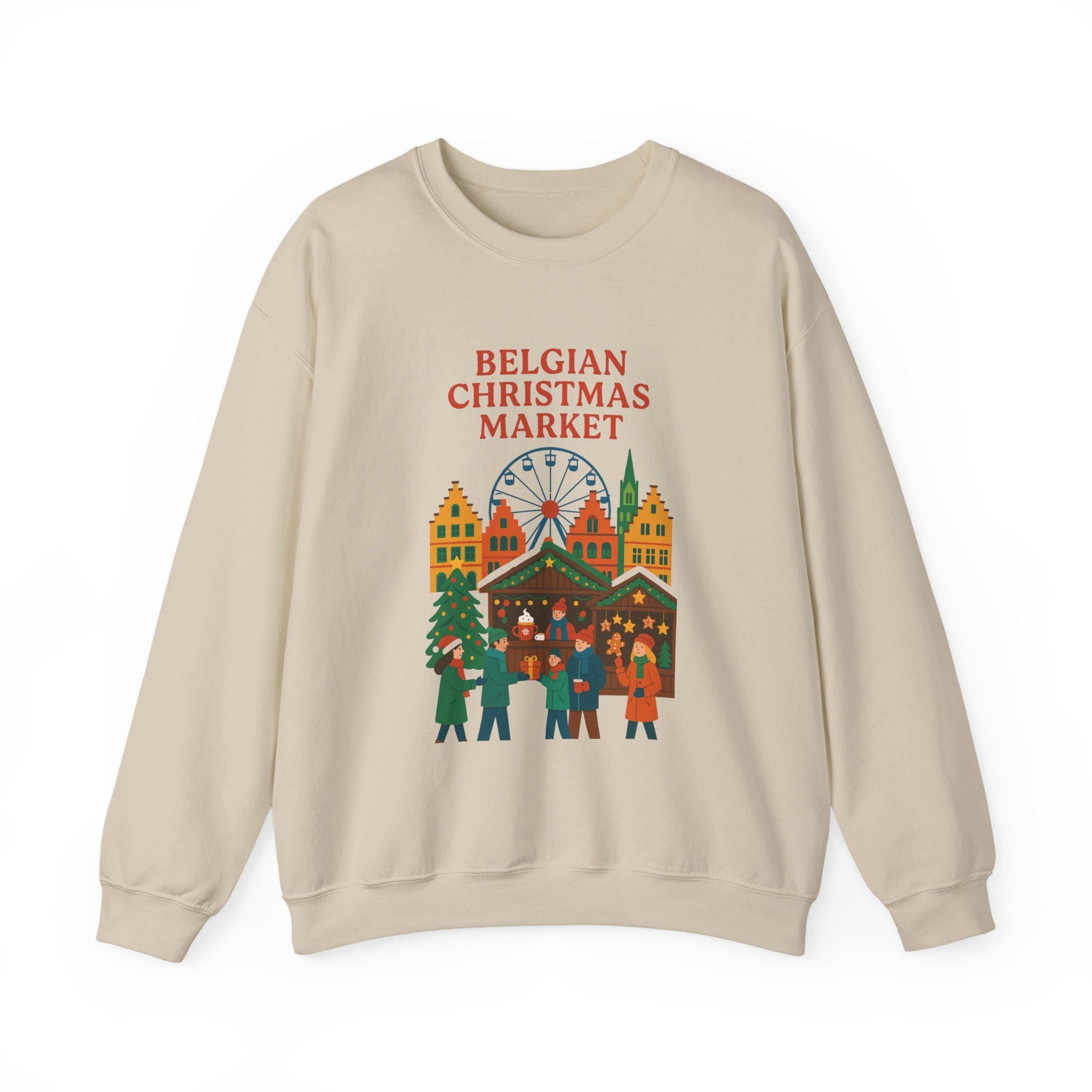 Belgian Christmas Market Sweatshirt, Sinterklaas Holiday Crewneck, European Winter Market Pullover, Cozy Belgian Gift, Christmas Village