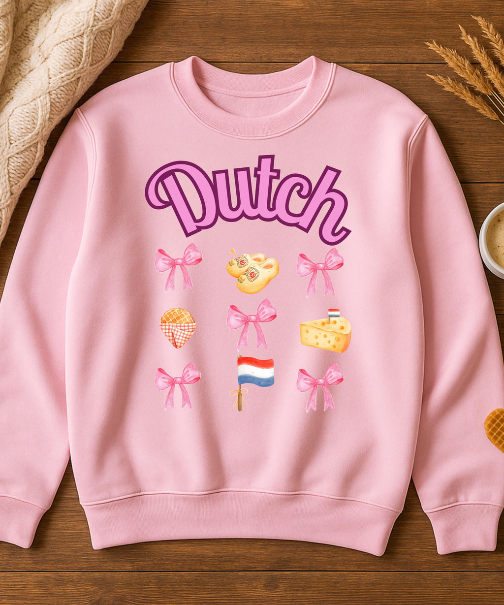 Dutch Barbie Sweatshirt, Pink Netherlands Pullover, Holland Graphic Sweater, Cute Dutch Girl Crewneck, Amsterdam Barbie Aesthetic Top