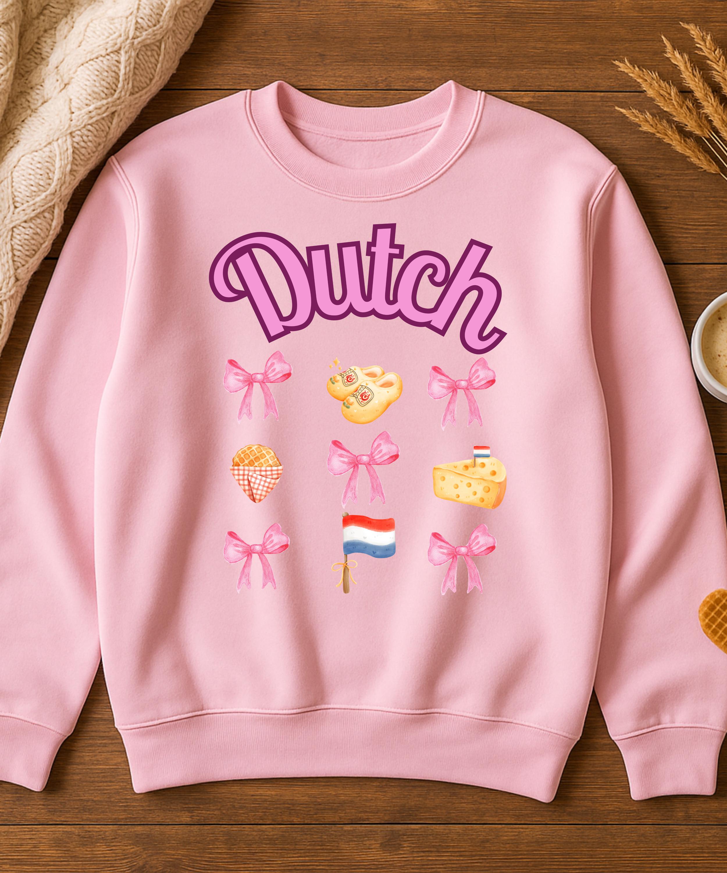 Dutch Barbie Sweatshirt, Pink Netherlands Pullover, Holland Graphic Sweater, Cute Dutch Girl Crewneck, Amsterdam Barbie Aesthetic Top