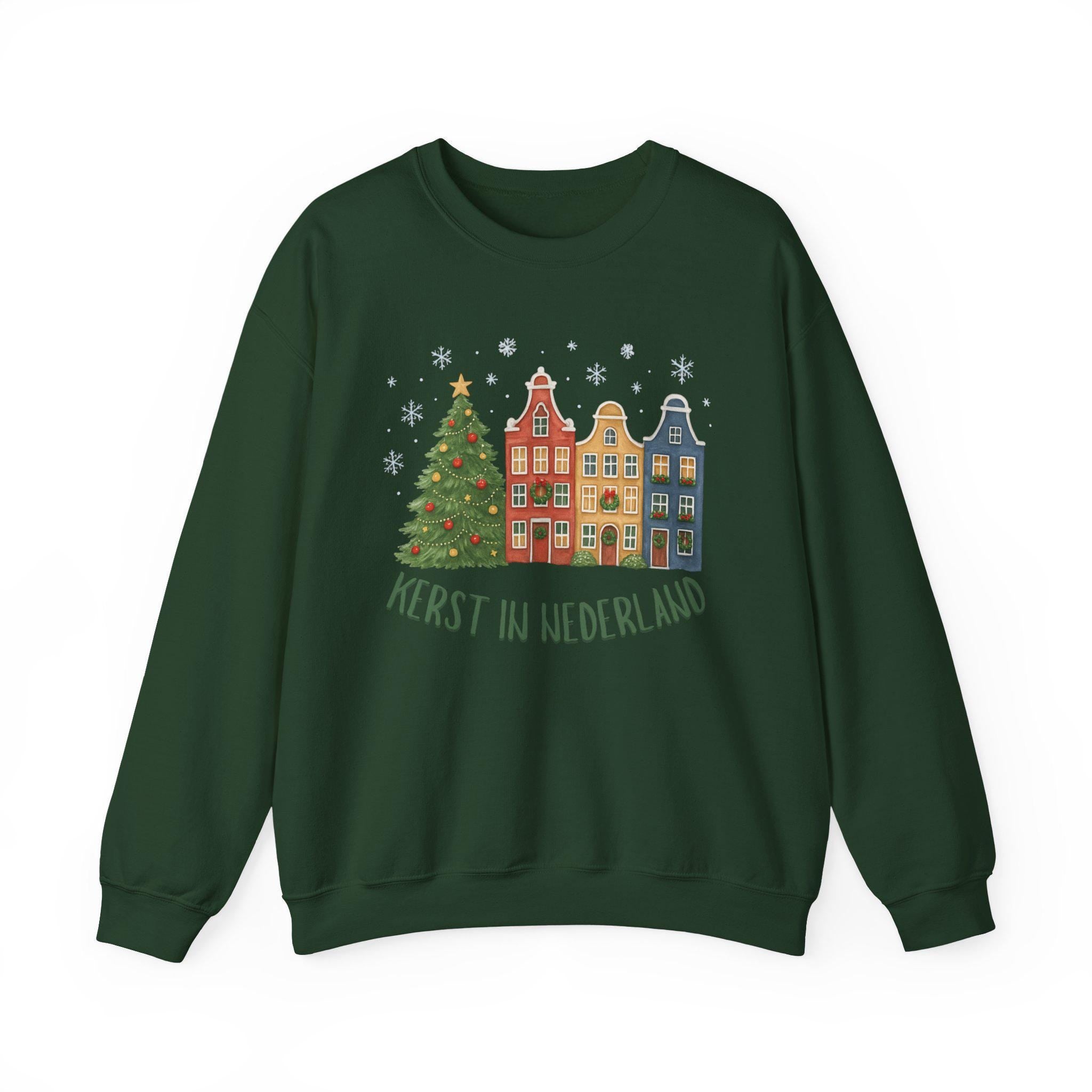 Dutch Christmas Sweatshirt – Amsterdam Winter Holiday Sweater – Netherlands Christmas Jumper – Dutch Canal Houses Pullover – European Holida