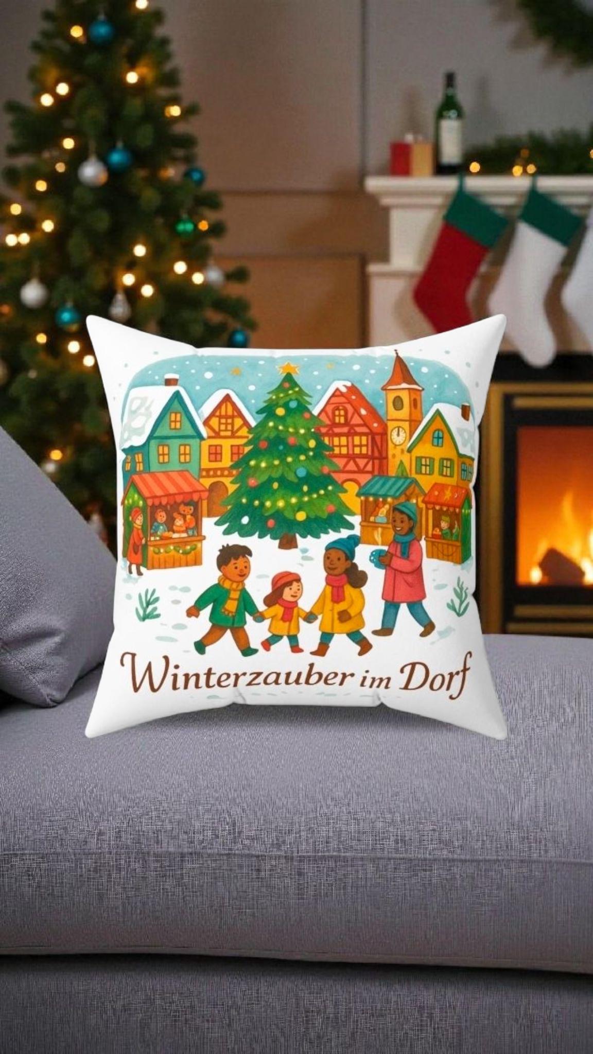 Saint Nickolas Holiday Pillow: Festive Christmas Village Throw Cushion