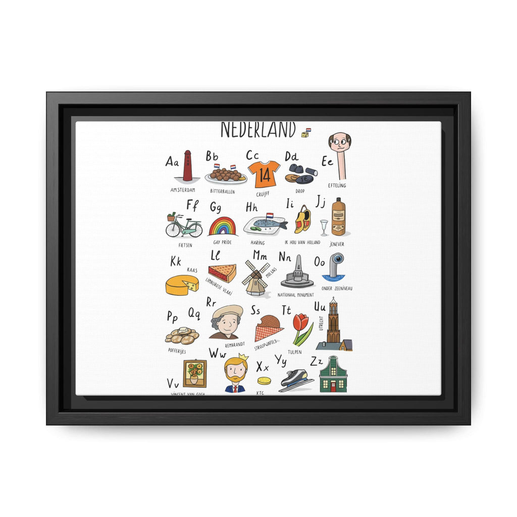 Netherlands Alphabet Print | Dutch A Z Wall Art | Scandinavian Nursery Decor | Minimalist Educational Poster | Framed or Unframed