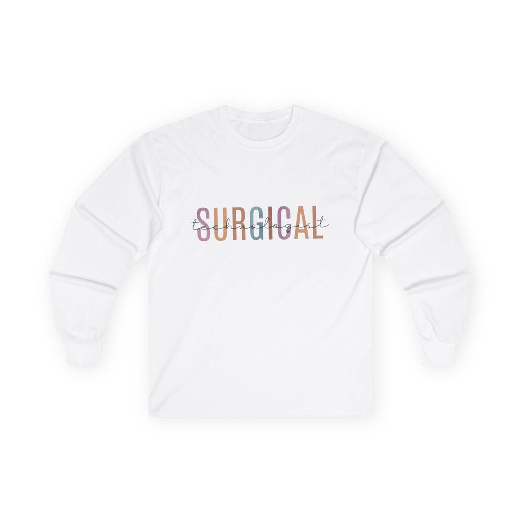 Surgical Tech Long Sleeve Tee: Vintage Style Cotton, Medical Apparel