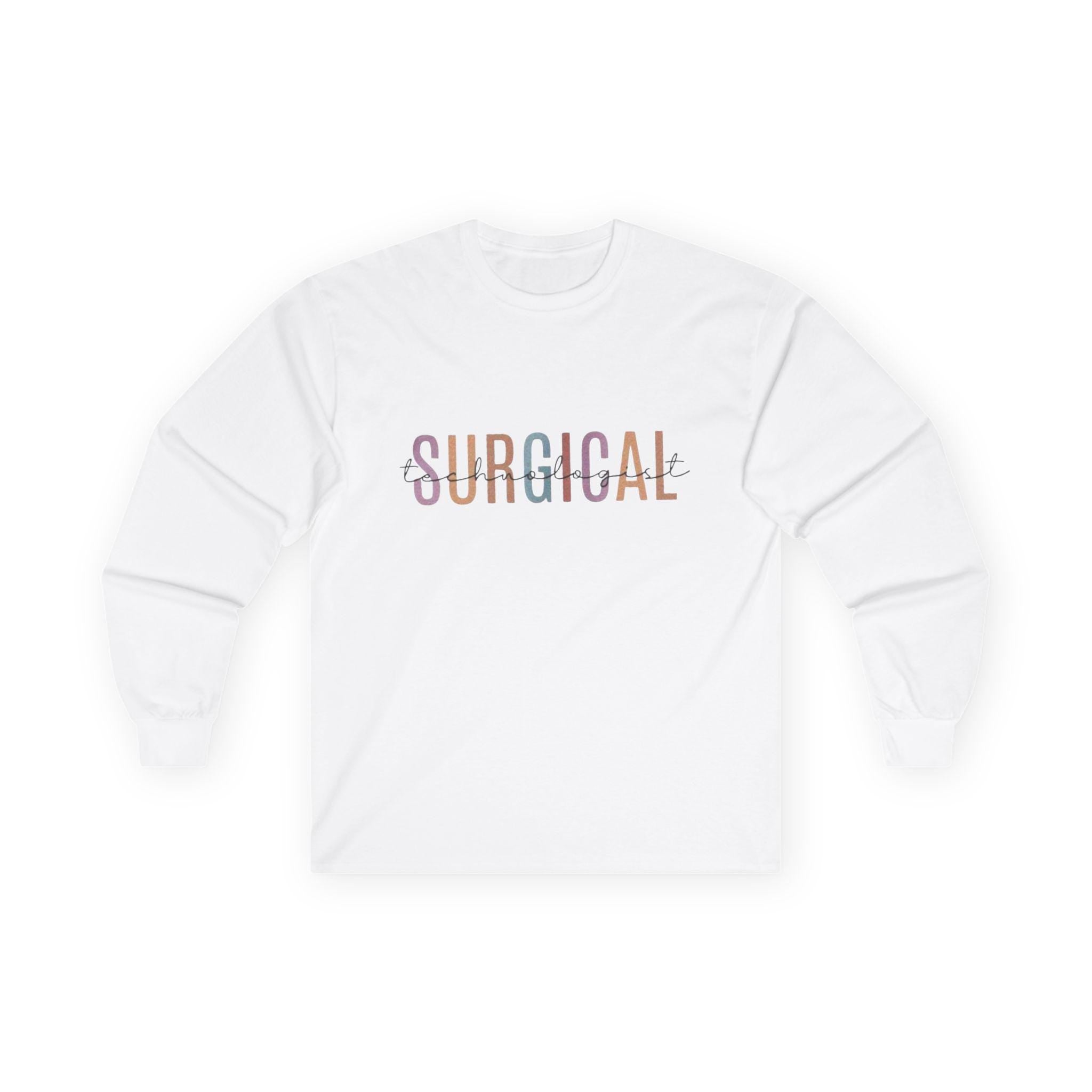 Surgical Tech Long Sleeve Tee: Vintage Style Cotton, Medical Apparel