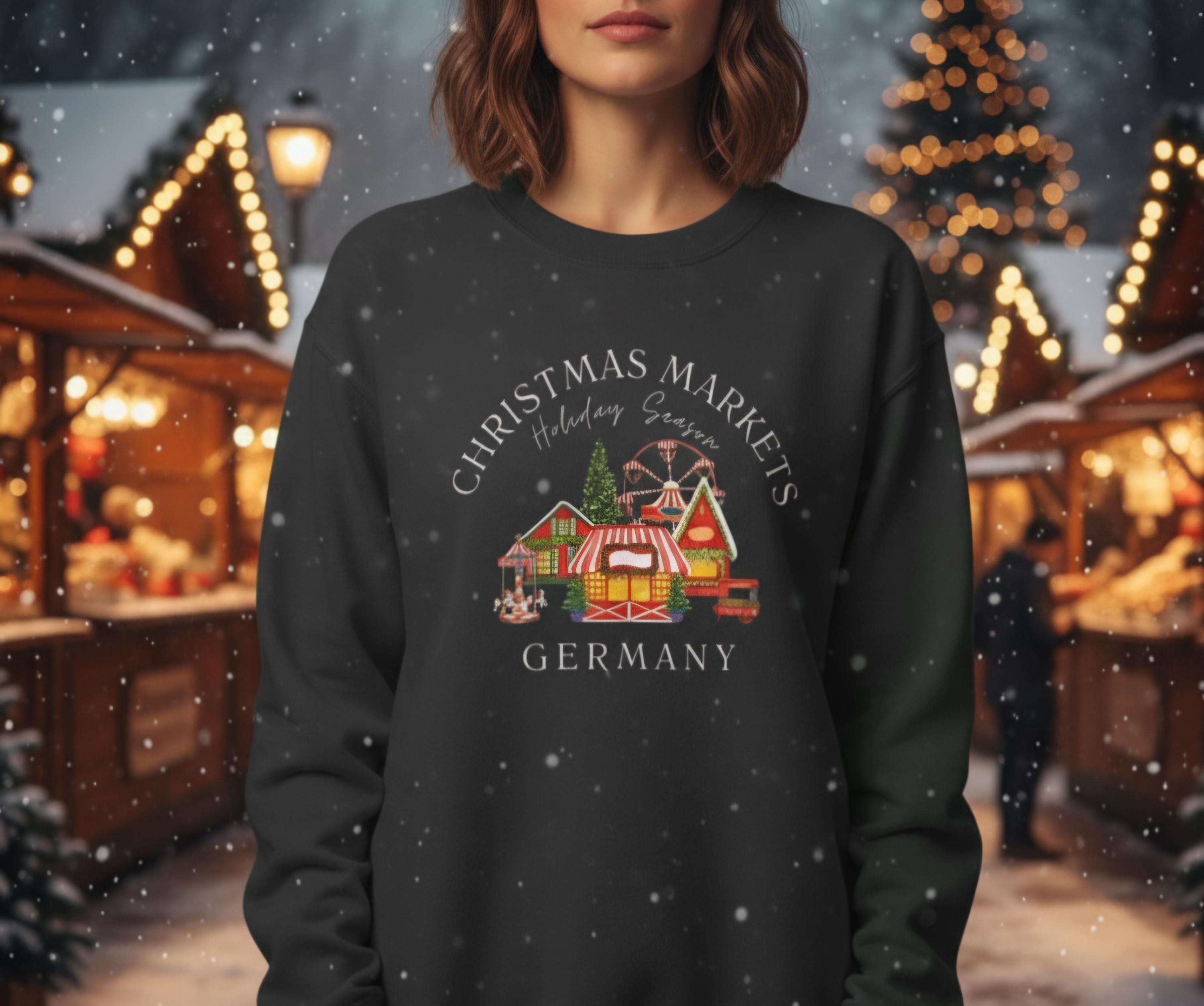 German Christmas Market Sweatshirt • Cozy Bavarian Holiday Crewneck • European Winter Market Sweater • Festive Holiday Travel Shirt