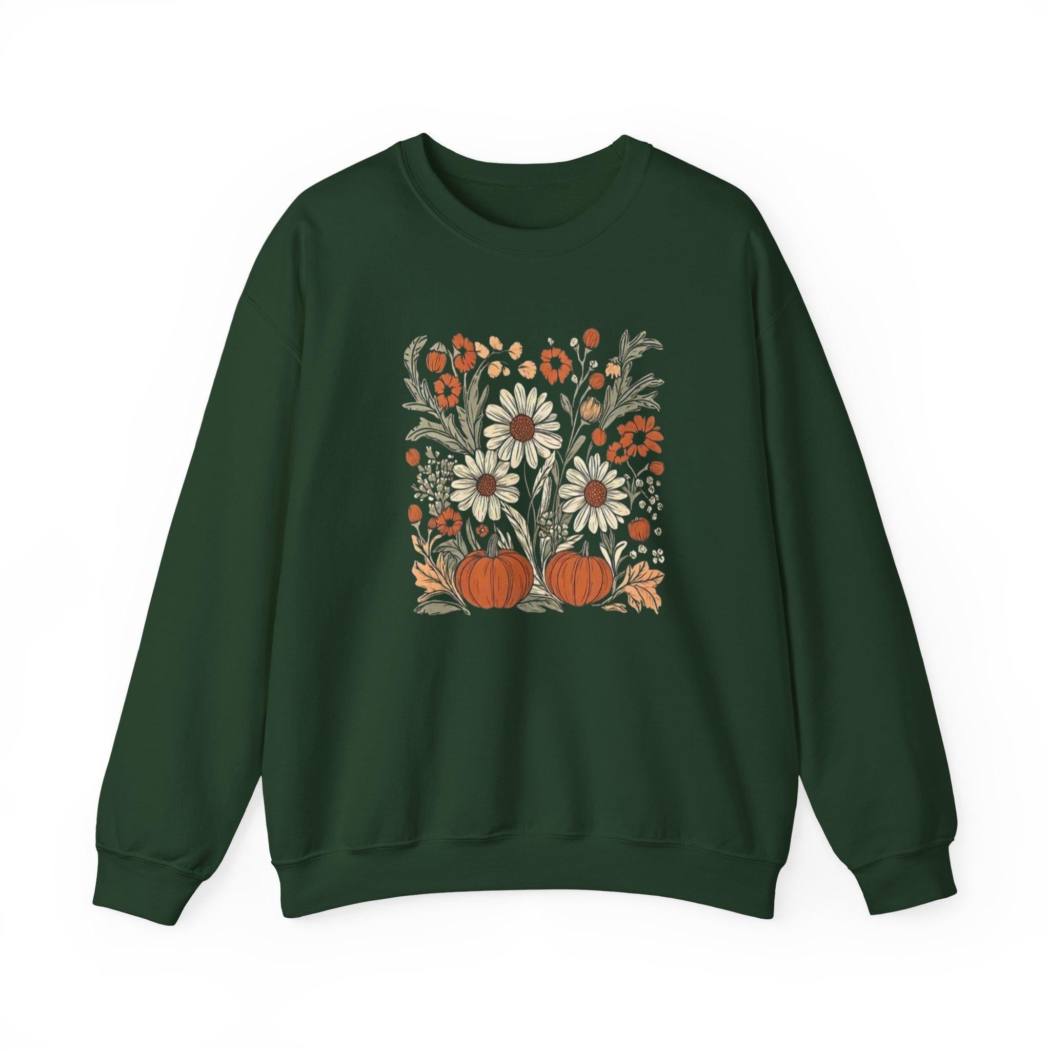 Autumn Floral Crewneck Sweatshirt: Cozy Fall Fashion
