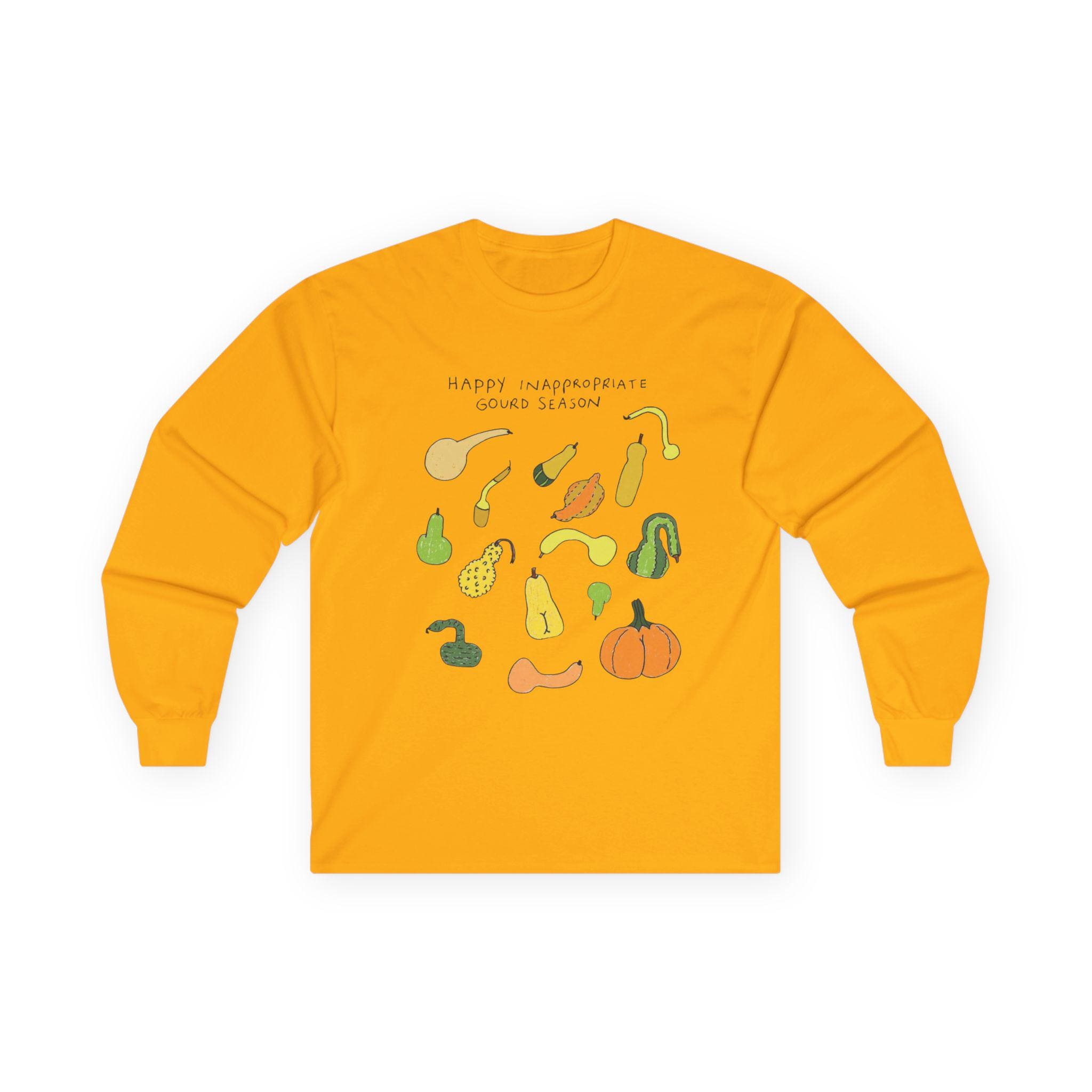Funny Gourd Season Long Sleeve Shirt • Fall Humor Tee • Autumn Pumpkin Shirt • White Elephant Gift for Adults • Cozy Thanksgiving Long Sleev