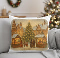 German Christmas Market Pillow | Saint Nicholas Square Cushion | Traditional Bavarian Holiday Decor