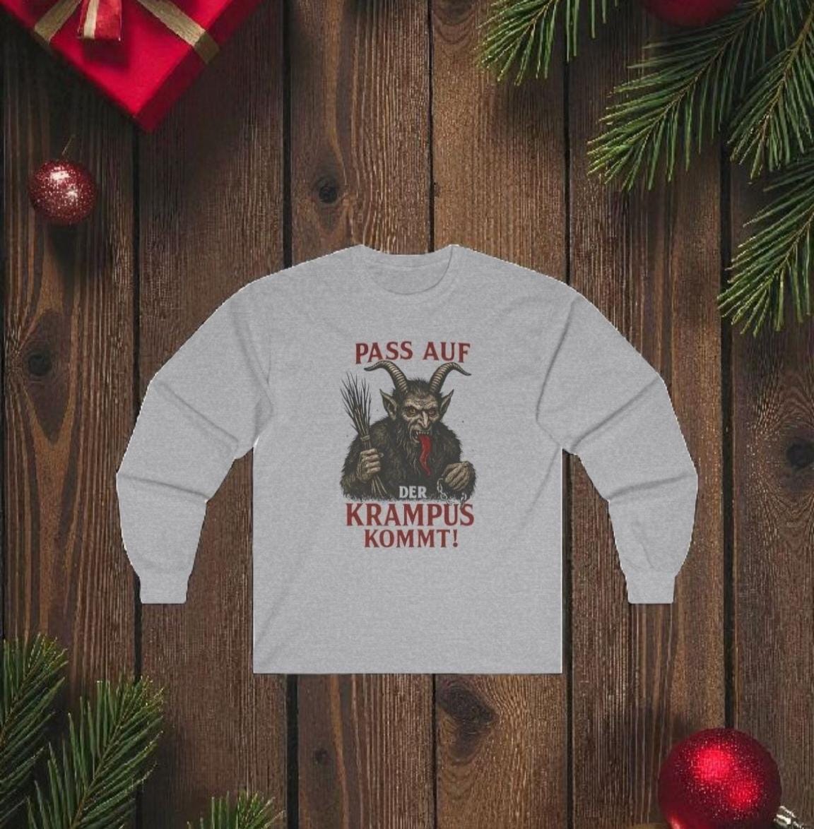 Krampus Long Sleeve Shirt • German Christmas Horror Tee • Scary Holiday Shirt • Alpine Folklore Sweatshirt • Dark Christmas Aesthetic