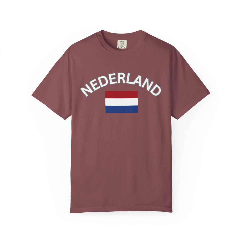 Nederland T-Shirt | Dutch Flag Shirt | Netherlands Graphic Tee | Unisex Garment-Dyed Shirt | Holland Travel Gift