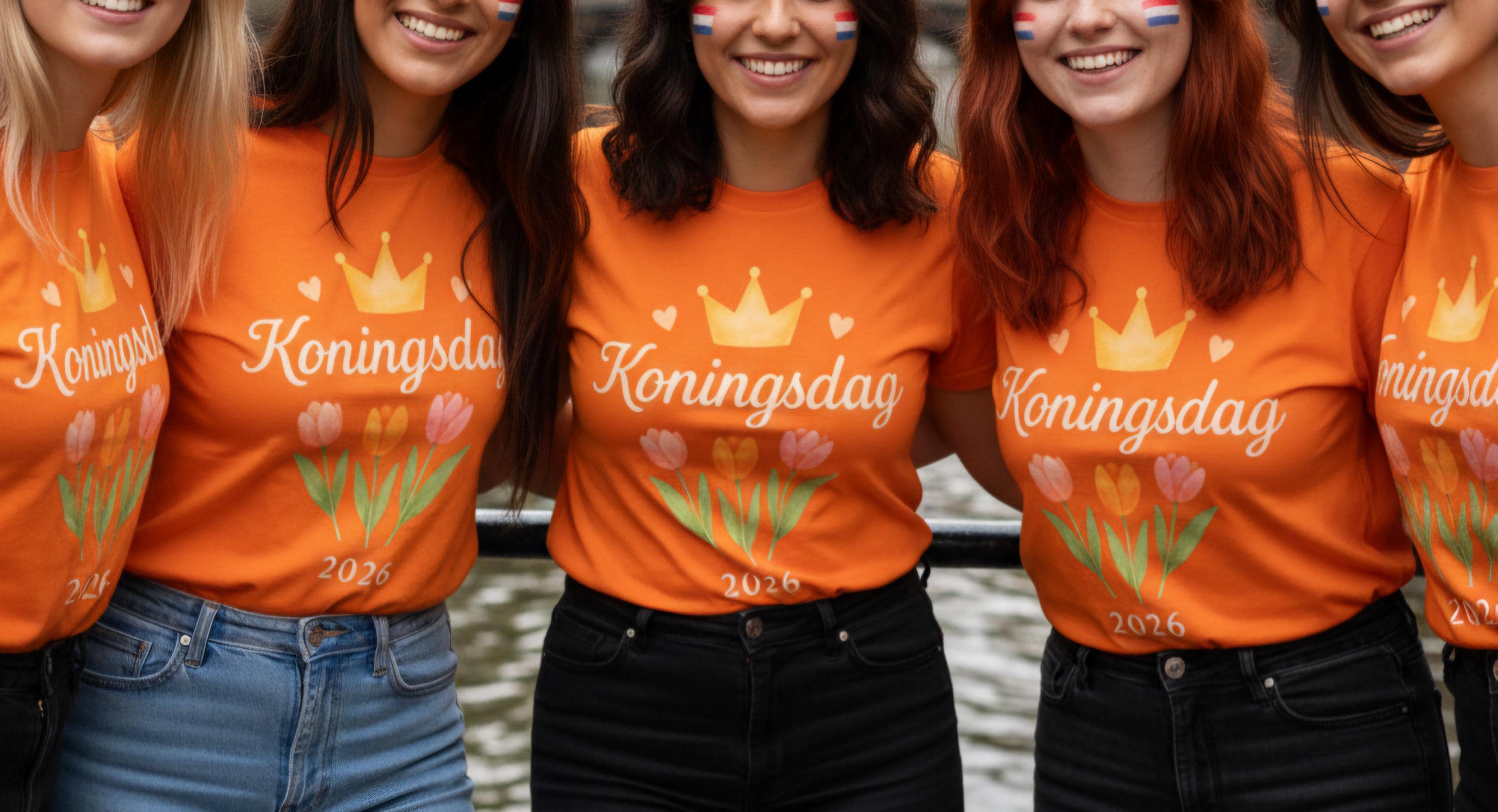 Koningsdag Shirt 2026 – Dutch King’s Day Orange T-Shirt, Tulip Crown Tee, Netherlands Party Shirt