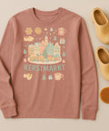 Kerstmarkt Long Sleeve Tee, Vintage Holiday Shirt