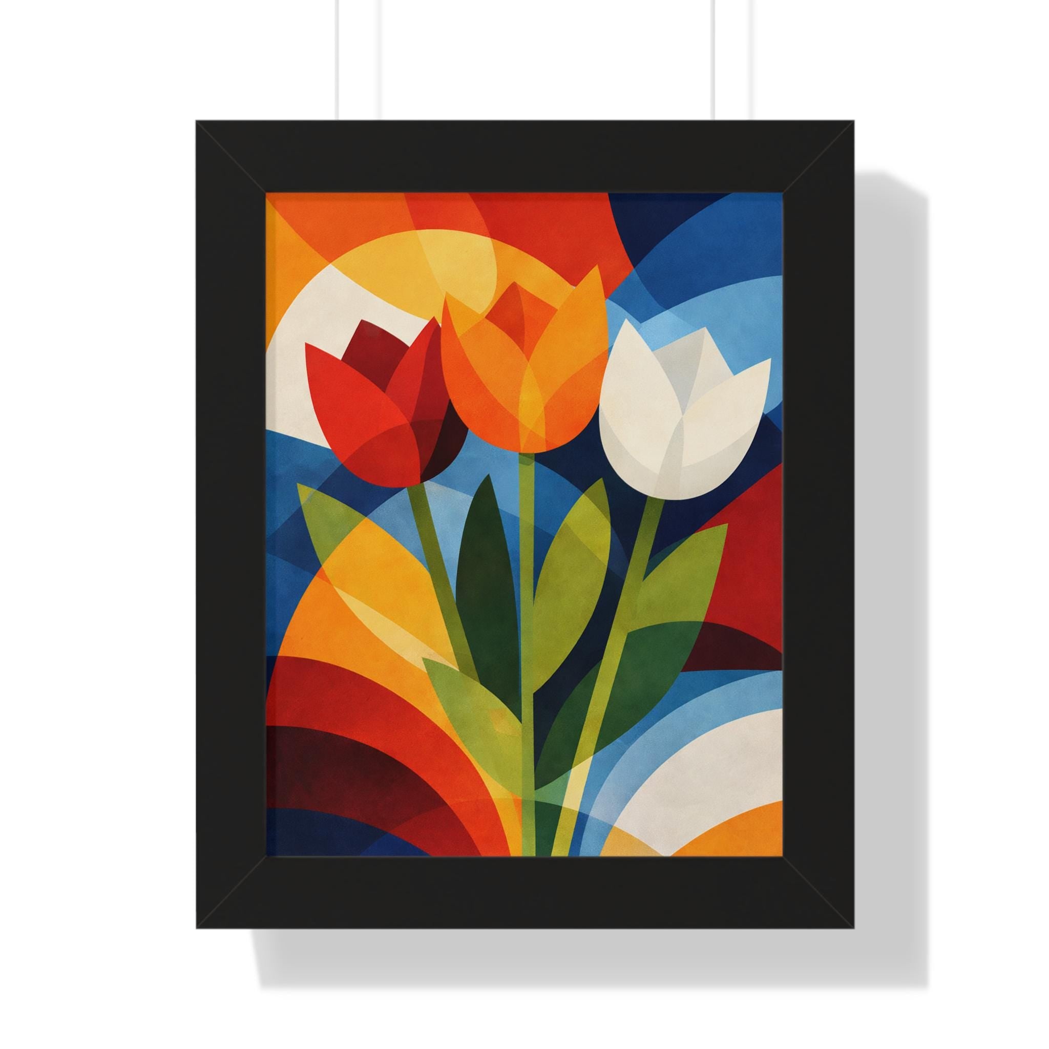Abstract Tulip Wall Art Print | Dutch Floral Decor | Netherlands Tulip Art | Modern Scandinavian Wall Decor | Colorful Botanical Poster
