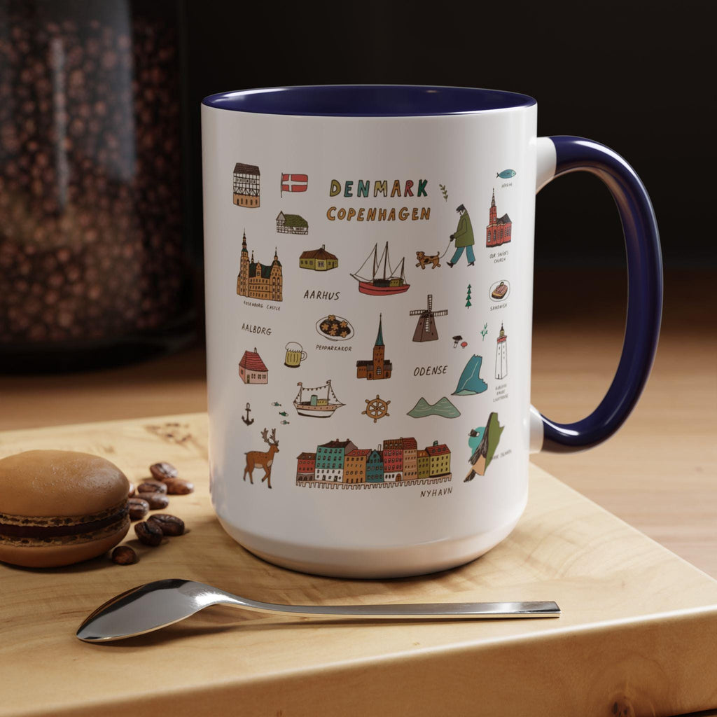 Denmark Travel Mug | Copenhagen Landmarks Cup | Scandinavian Illustration Mug | Nordic Gift