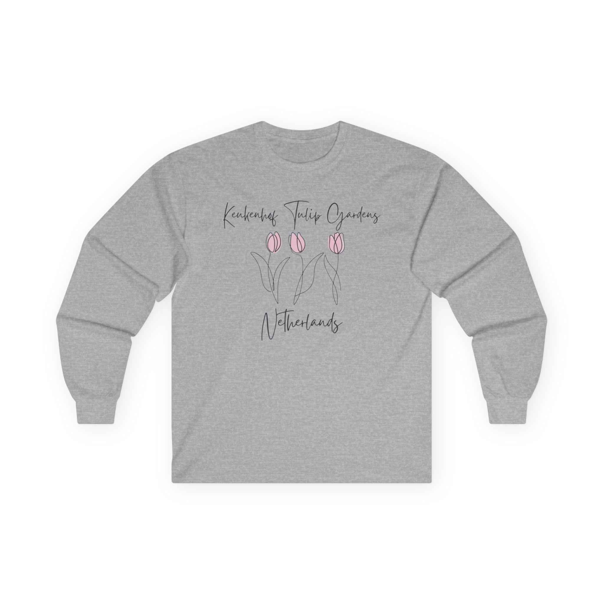 Keukenhof Tulip Gardens Long Sleeve Shirt – Dutch Floral Tee, Netherlands Travel Gift, Spring Tulip Graphic Top