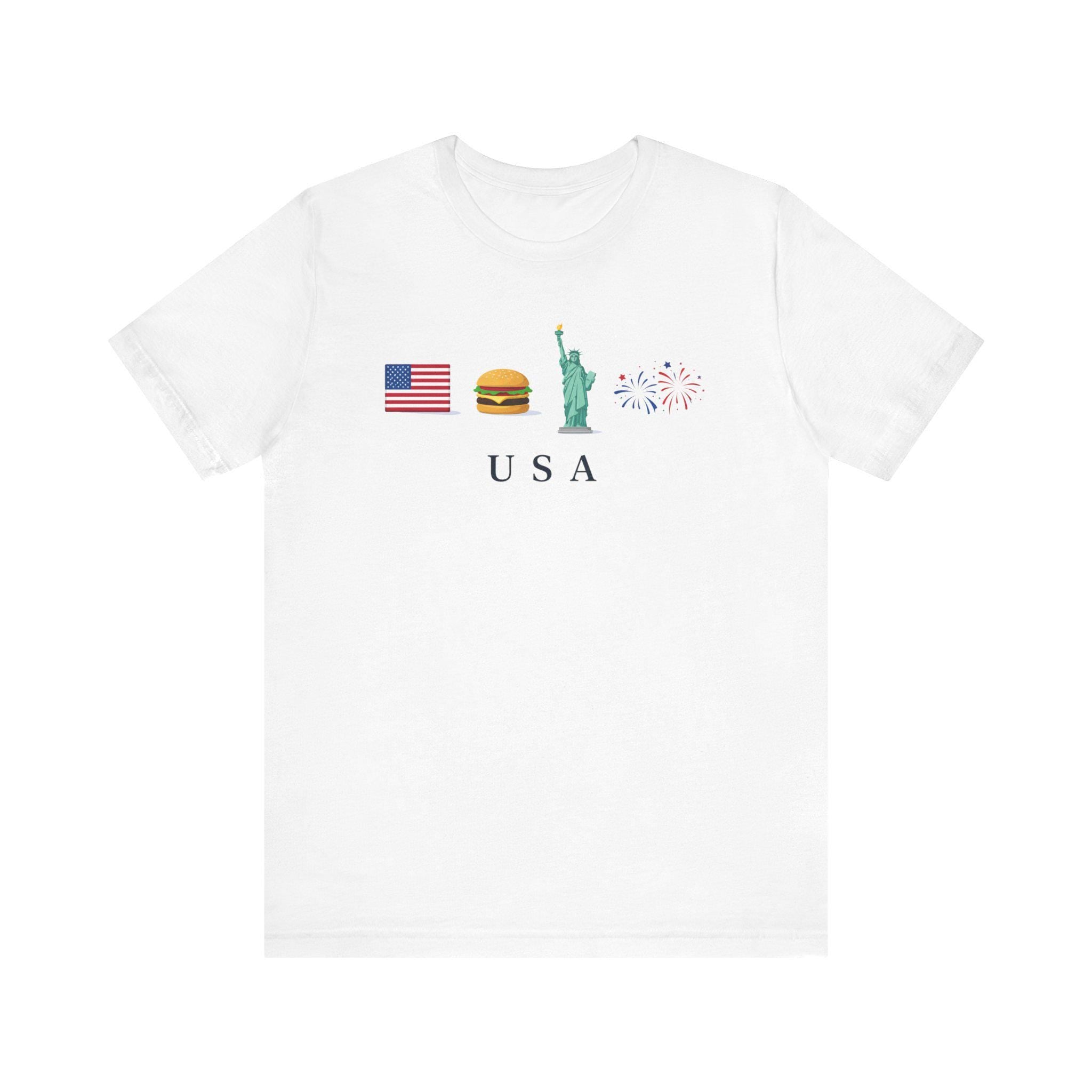 USA Graphic Shirt, America Travel Tee, Patriotic USA Shirt, Statue of Liberty Fireworks Tee, American Flag Shirt, USA Tourist Shirt, Fourth