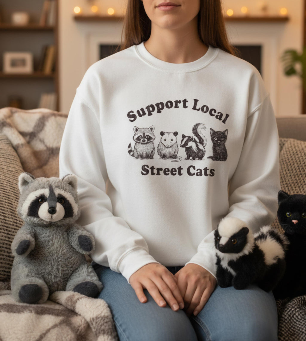 Funny Cat Lover Sweatshirt • Support Local Cats Crewneck • Adopt Don’t Shop Shirt • Cute Rescue Cat Sweatshirt Gift