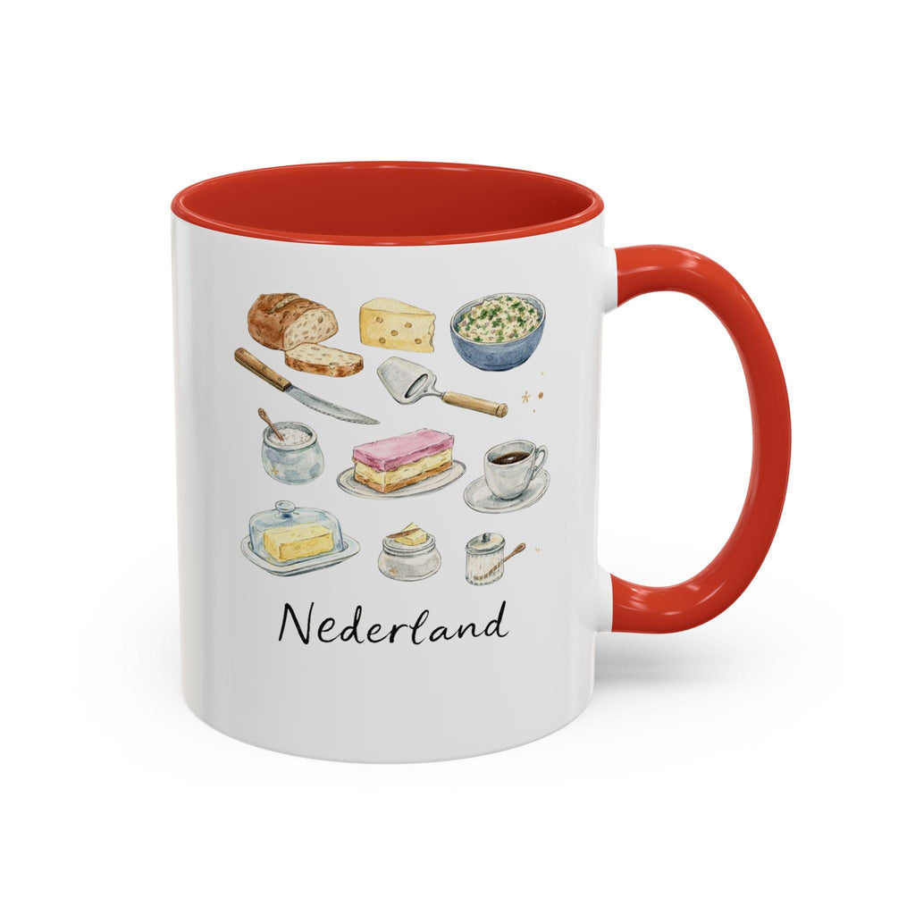 Nederland Mug | Dutch Comfort Food Watercolor Mug | Cozy European Kitchen Art Cup | Netherlands Gift | Gezellig Coffee Mug