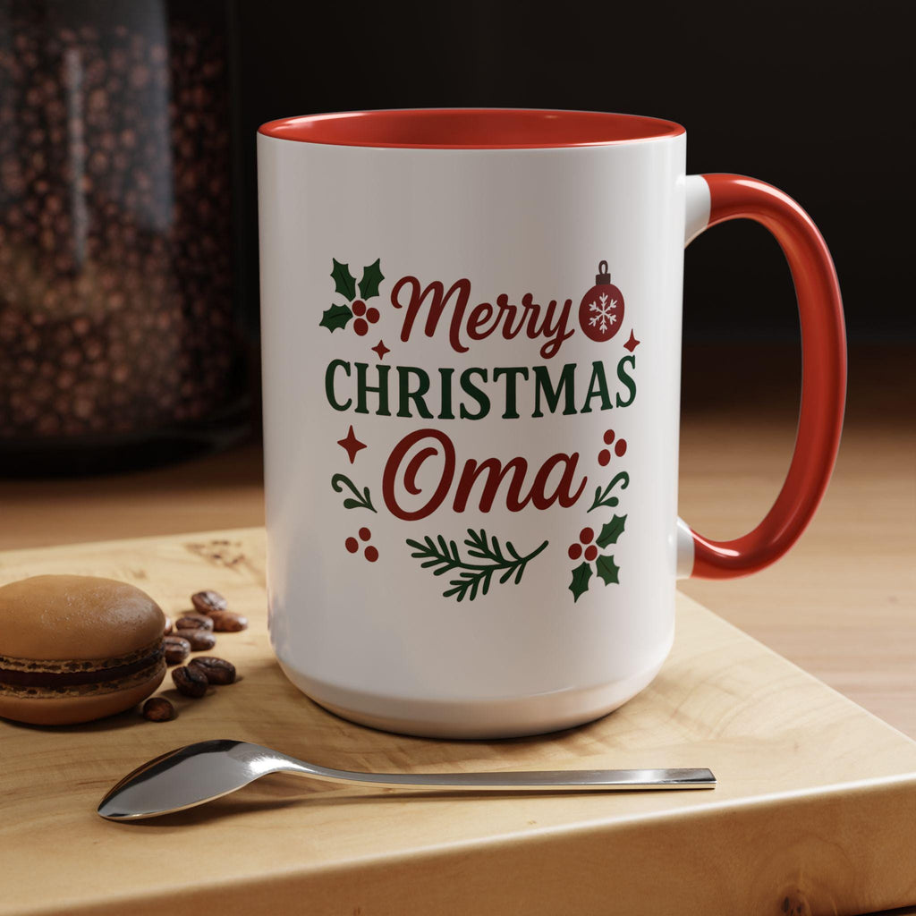 Merry Christmas Oma Coffee Mug, Dutch German Grandmother Gift