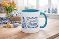 Vrolijk Pasen Mug | Dutch Easter Bunny Coffee Cup | Delft Blue Bunny Mug | Netherlands Spring Gift | European Easter Decor