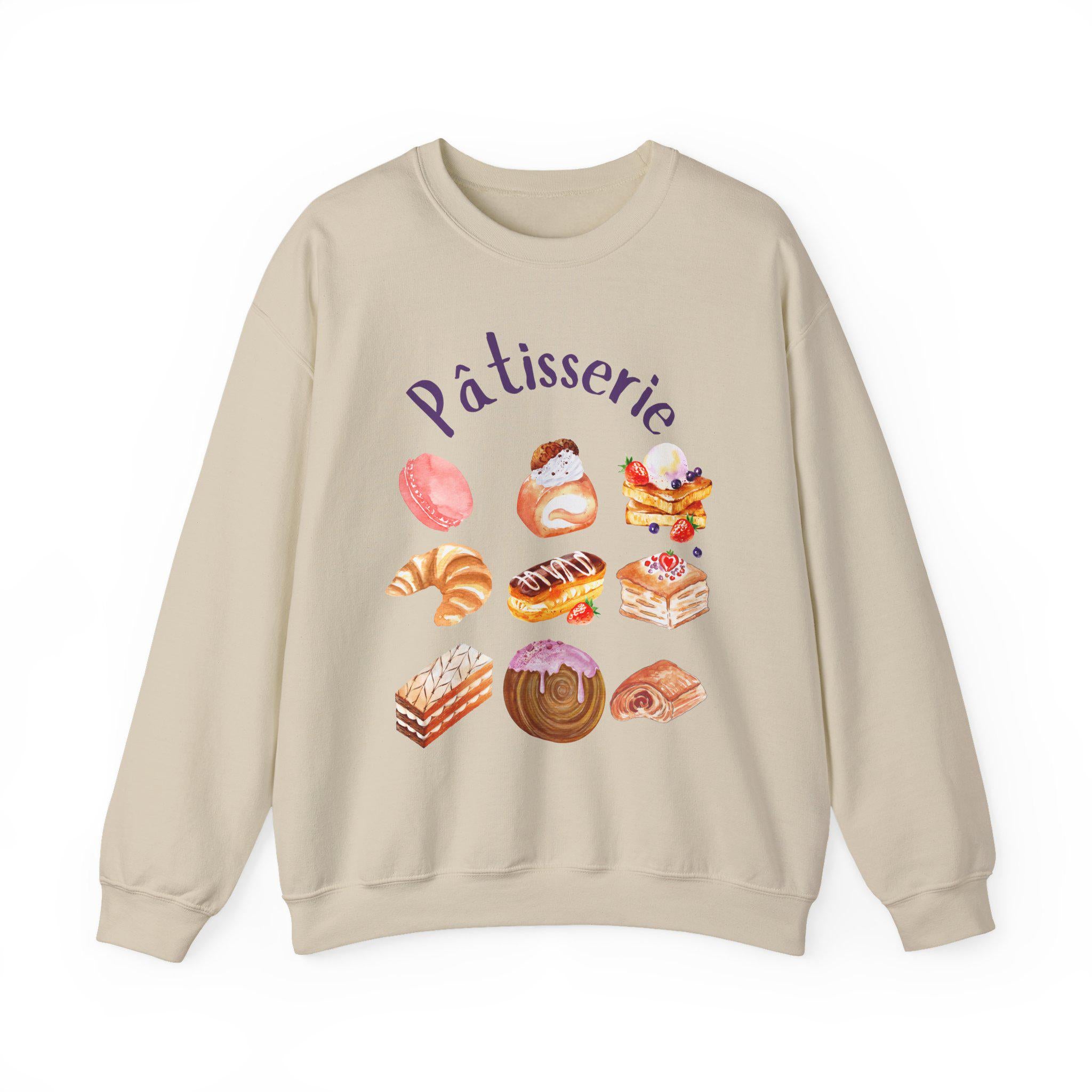Patisserie Sweatshirt | French Pastry Crewneck | Croissant & Macaron Bakery Aesthetic Sweater