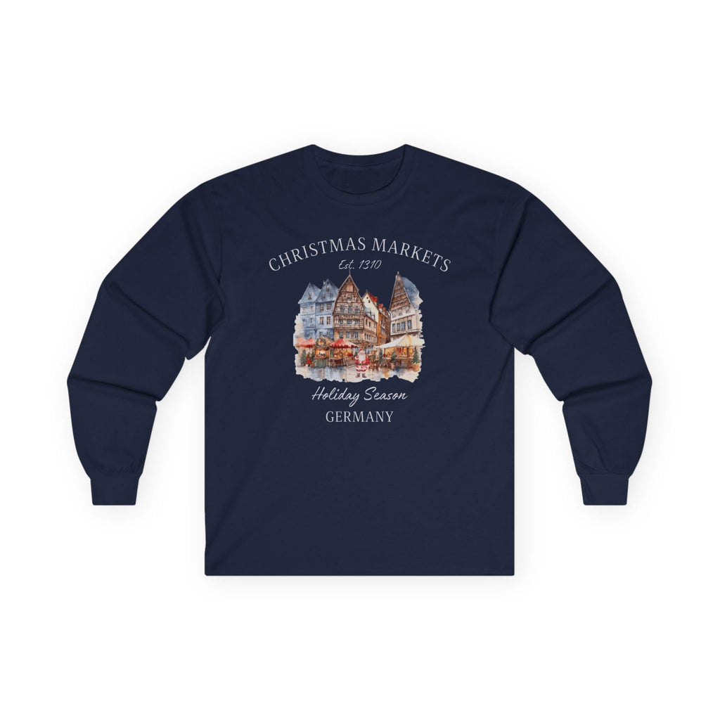 German Christmas Market Long Sleeve Shirt – Bavarian Weihnachtsmarkt Tee, Cozy Holiday Market Apparel