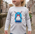 Kids Holland Windmill Long Sleeve Shirt • Dutch Travel Tee • Netherlands Windmill Design • Youth Explorer Outfit