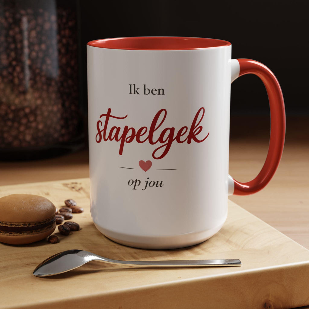 Dutch Valentine Mug | Ik ben stapelgek op jou | Cute European Love Coffee Cup | Romantic Valentines Day Gift for Him or Her