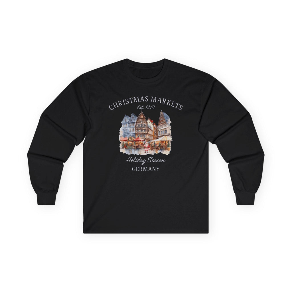 German Christmas Market Long Sleeve Shirt – Bavarian Weihnachtsmarkt Tee, Cozy Holiday Market Apparel