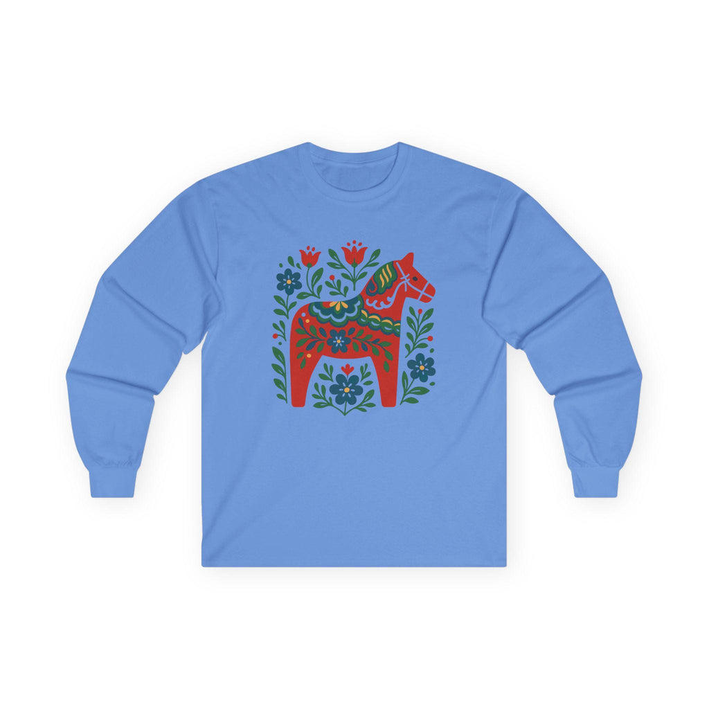 Scandinavian Dala Horse Shirt | Nordic Folk Art T Shirt | Minimal Swedish Design | Cozy Hygge Style Tee