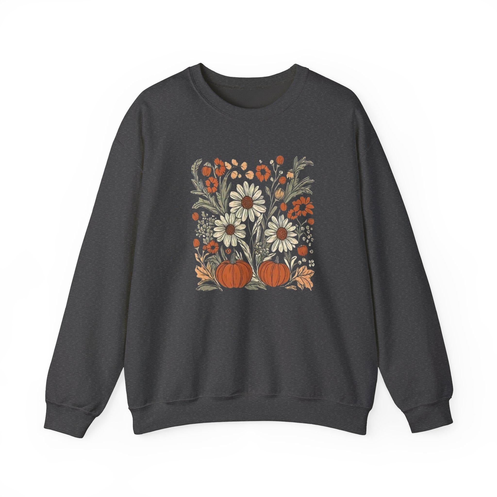 Autumn Floral Crewneck Sweatshirt: Cozy Fall Fashion