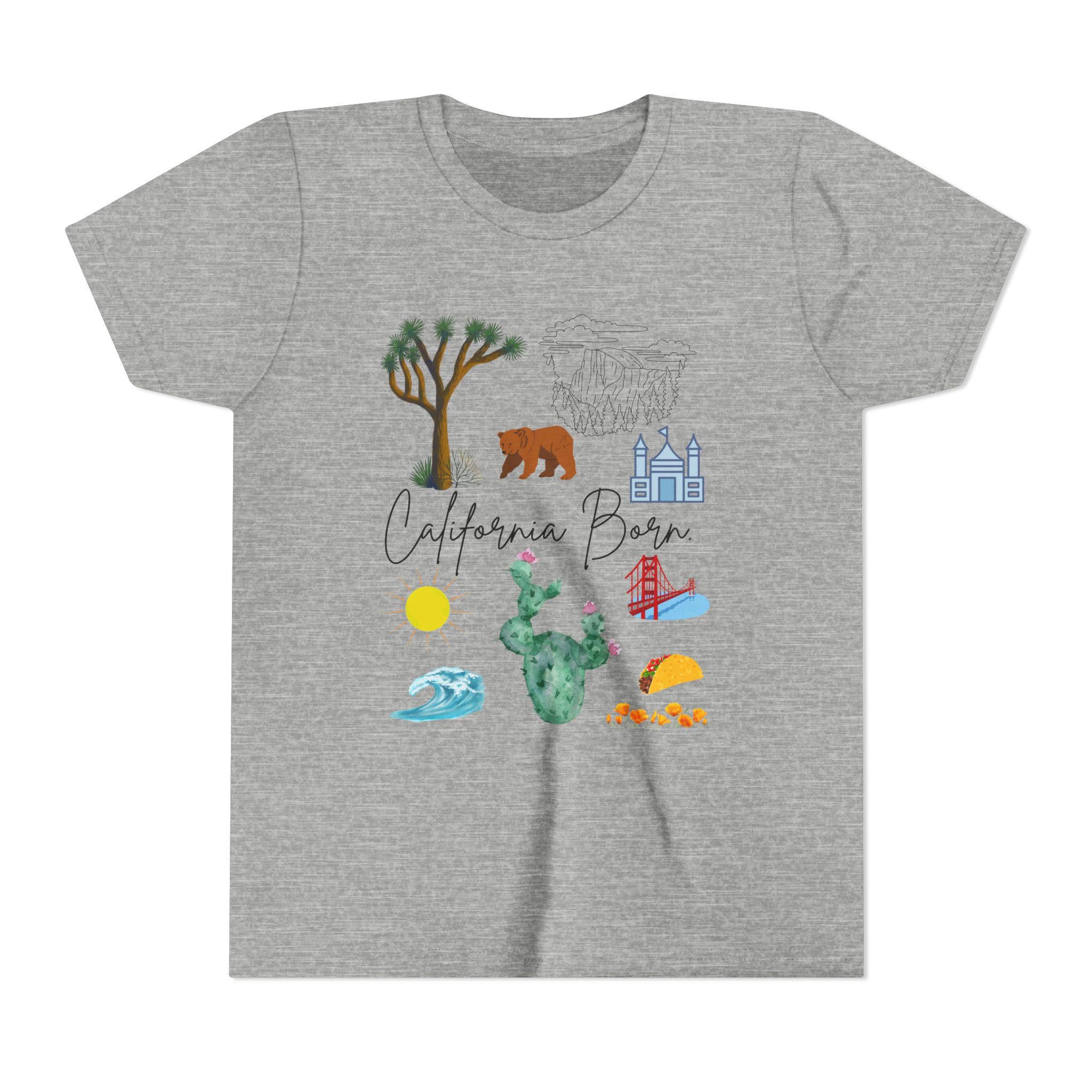 California Bear Kids T-Shirt – Youth Adventure Tee, Summer Graphic Shirt, Cute California Gift