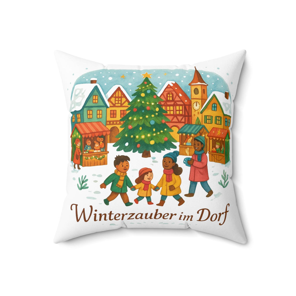 Saint Nickolas Holiday Pillow: Festive Christmas Village Throw Cushion