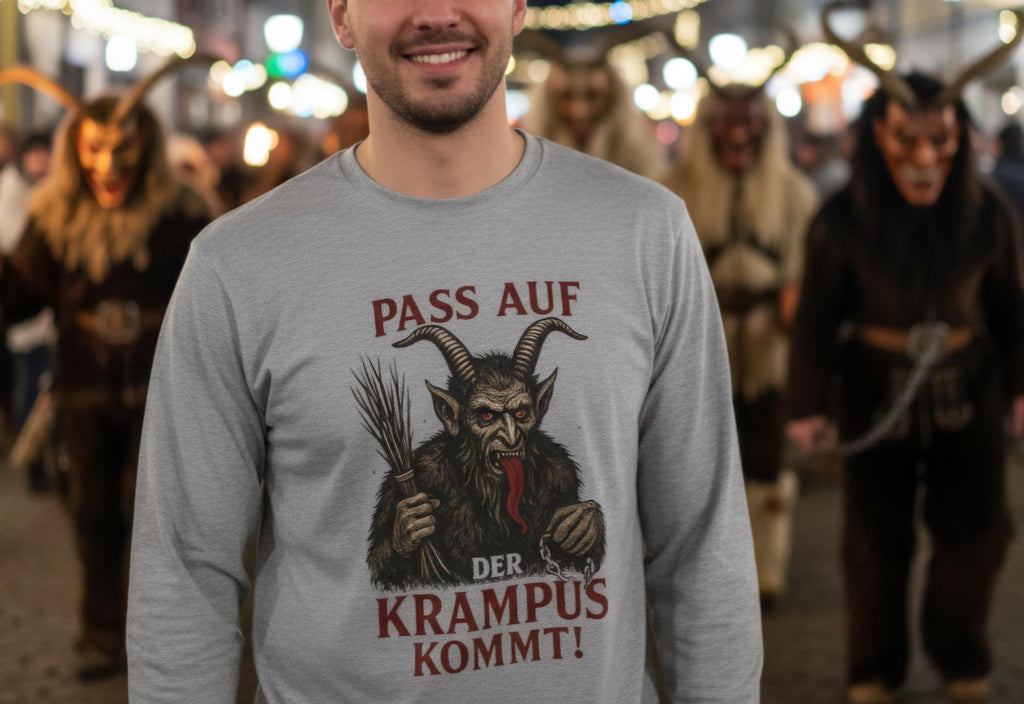 Krampus Long Sleeve Shirt • German Christmas Horror Tee • Scary Holiday Shirt • Alpine Folklore Sweatshirt • Dark Christmas Aesthetic
