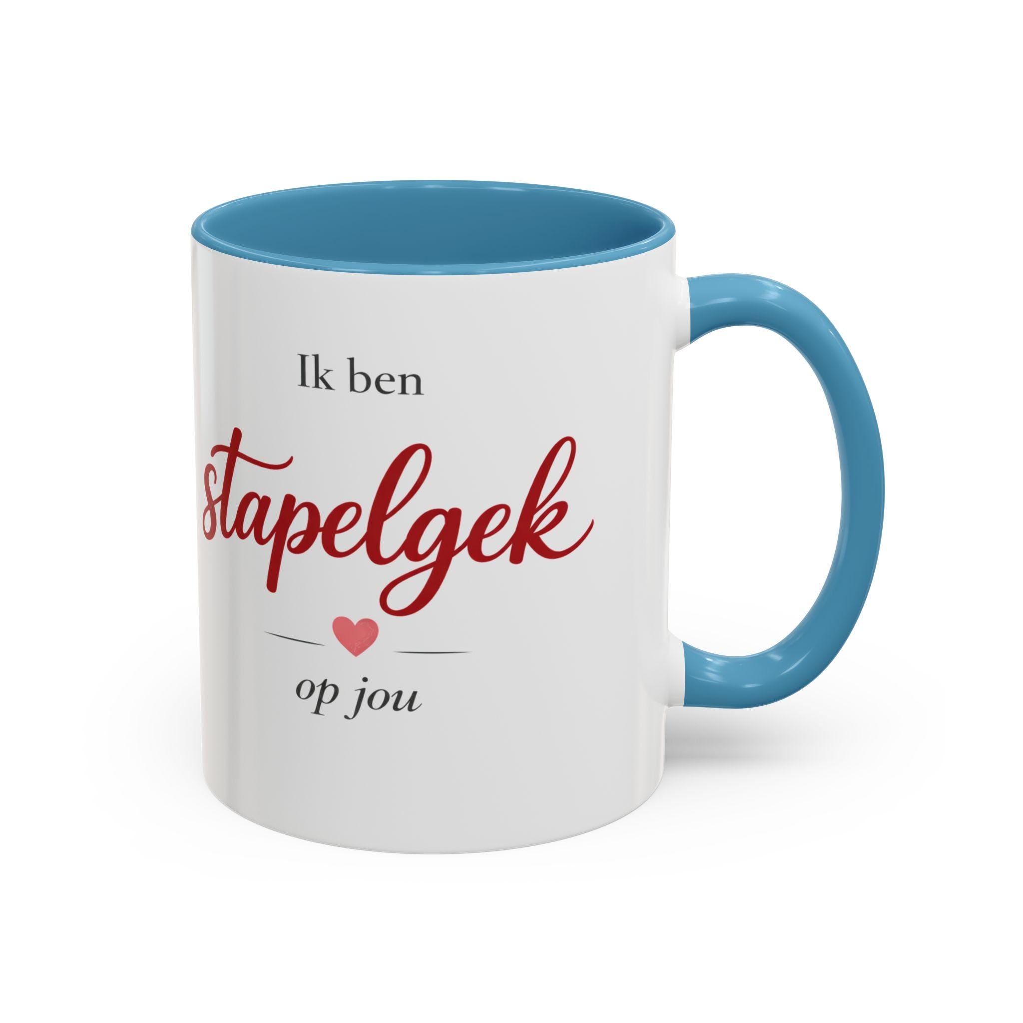 Dutch Valentine Mug | Ik ben stapelgek op jou | Cute European Love Coffee Cup | Romantic Valentines Day Gift for Him or Her