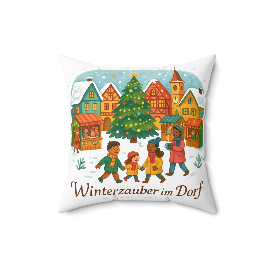 Saint Nickolas Holiday Pillow: Festive Christmas Village Throw Cushion