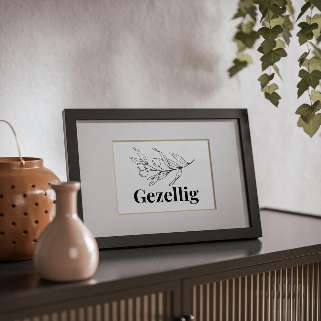 Framed ‘Gezellig’ Poster • Cozy Dutch Wall Art • Minimalist Home Decor • Scandinavian Living Room Print • Nederlands
