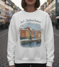 Jul i København Danish Christmas Sweatshirt | Copenhagen Nyhavn Watercolor | Hygge Crewneck | Denmark Winter Scene Sweater | Scandinavian