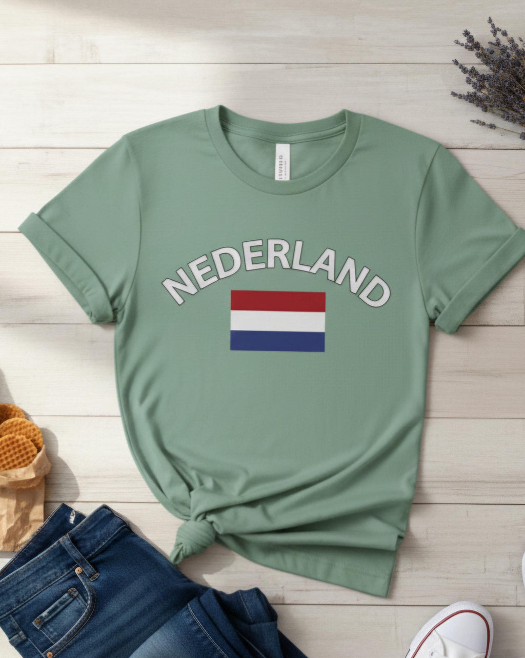 Nederland T-Shirt | Dutch Flag Shirt | Netherlands Graphic Tee | Unisex Garment-Dyed Shirt | Holland Travel Gift
