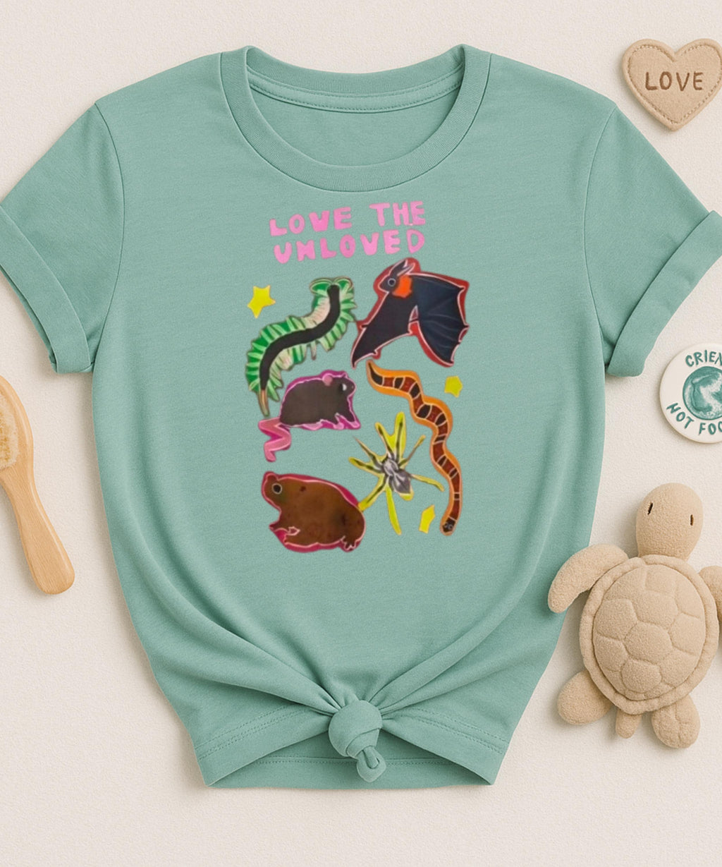 Love the Unloved Animals Shirt – Bats, Snakes, Frogs & Critters Tee, Eco-Friendly Nature Lover Gift, Wildlife Conservation T-Shirt