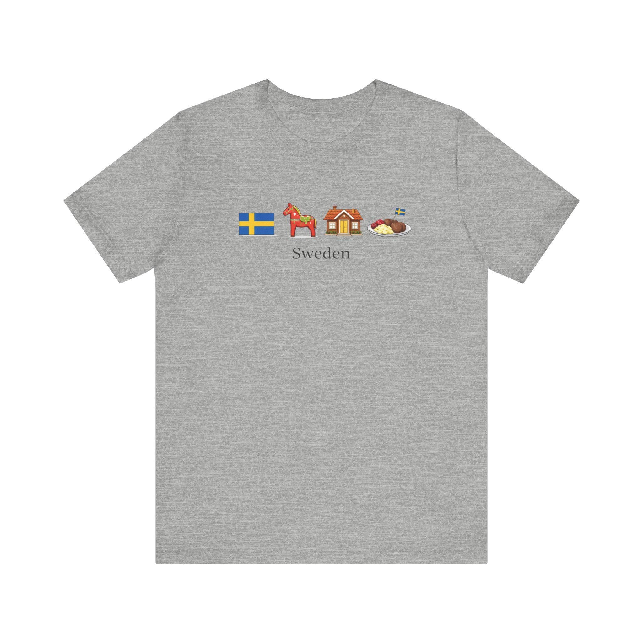 Sweden Travel Shirt | Swedish Dala Horse Meatballs Graphic Tee | Sweden Vacation Shirt | Scandinavian Shirt | Swedish Culture Tee | Nordic