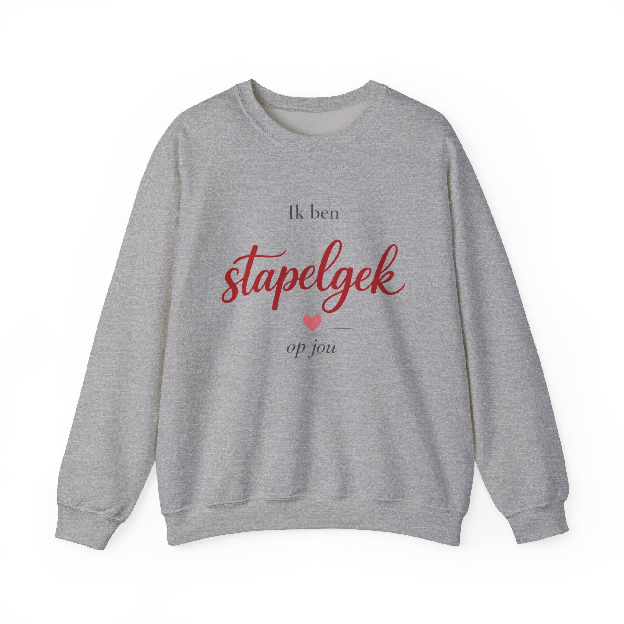 Dutch Valentine Sweatshirt | Ik ben stapelgek op jou | Cozy European Love Crewneck | Romantic Valentines Day Gift