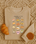Foodie Sweatshirt | World Cuisine Pullover | Chef Gift | Culinary Aesthetic Sweatshirt for Food Lovers
